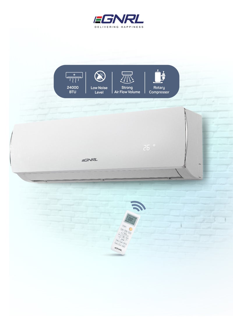 EGNRL 24000 BTU T1 Rotary 2 TON Split AC White R410a With 3M Pipe Kit EG24K Auto Restart, Golden Fin 2320 W EG24K White - Image 1