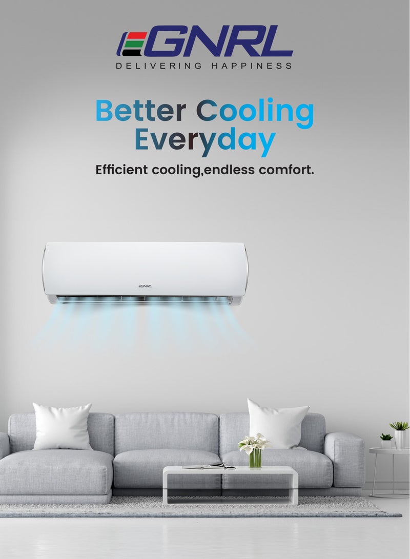 EGNRL 24000 BTU T1 Rotary 2 TON Split AC White R410a With 3M Pipe Kit EG24K Auto Restart, Golden Fin 2320 W EG24K White - Image 2