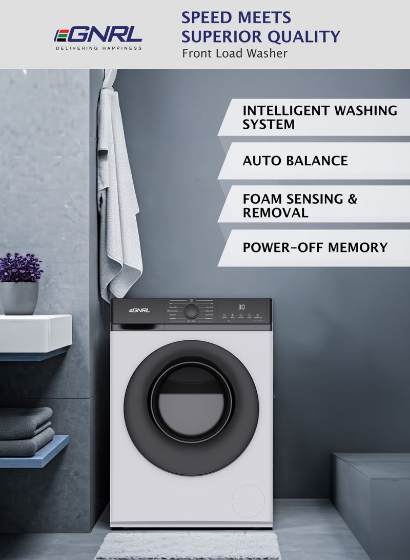 EGNRL 6KG Front Load Washing Machine 2025 Model, EGWMFL700, With Inverter BLDC Motor 5 Year Warranty, 5 STAR Energy & Water Consumption, 1200 RPM, 12 Programs (1 Year Brand Warranty) 6 kg 1600 W EGWMFL700 White - Image 4