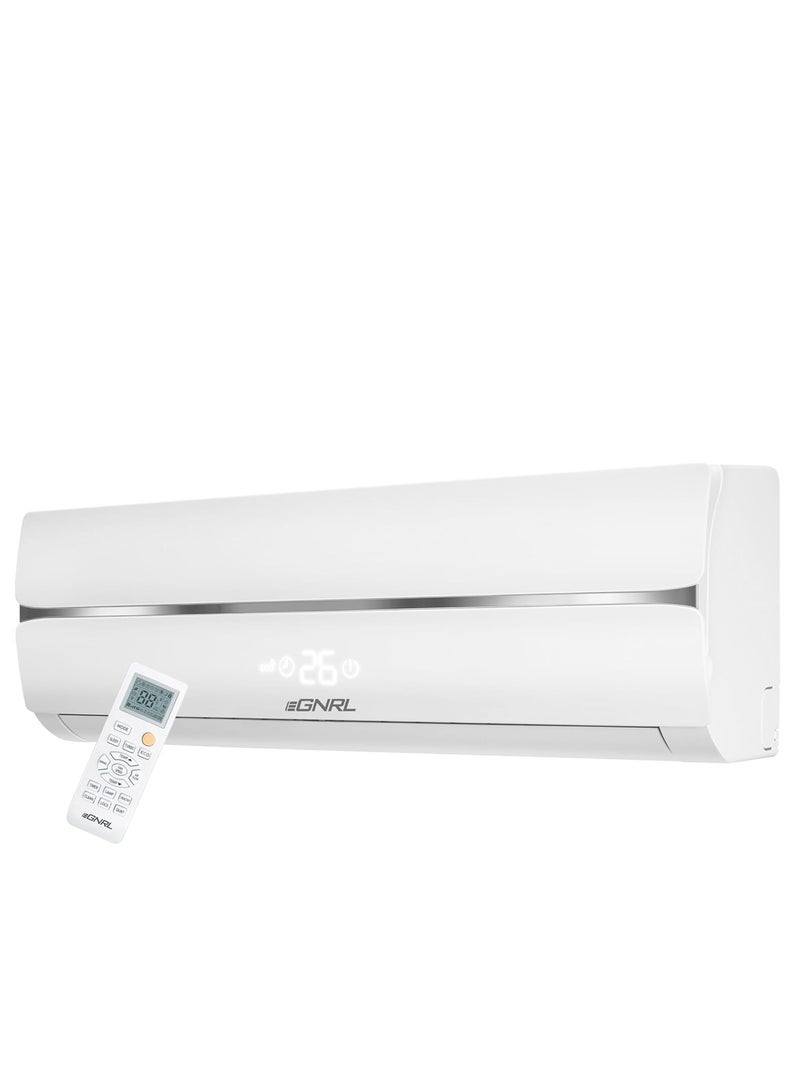 EGNRL Split AC White 12000 BTU T1 Rotary R410a, EG12C, 2024 New Series Model, 1 Ton with 3M Pipe Kit, Golden Fin, Rotary, 1 Year Manufacturer Warranty, 1 Year Compressor Warranty EG12C white - Image 1