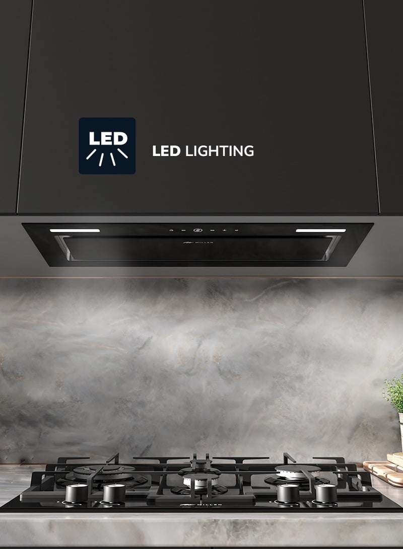 ميلين 70cm Built In Black Glass Range Hood ,  3 Years Warranty MBKHG 702 BL Black - Image 3