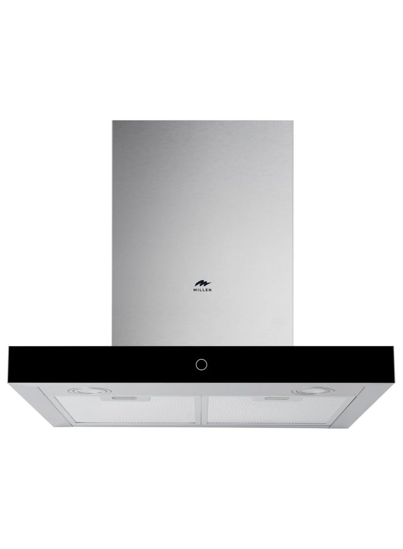 ميلين 60cm Range Hood Silver/Black , 3 Years Warranty MKH 605 IX Stainless Steel - Image 1