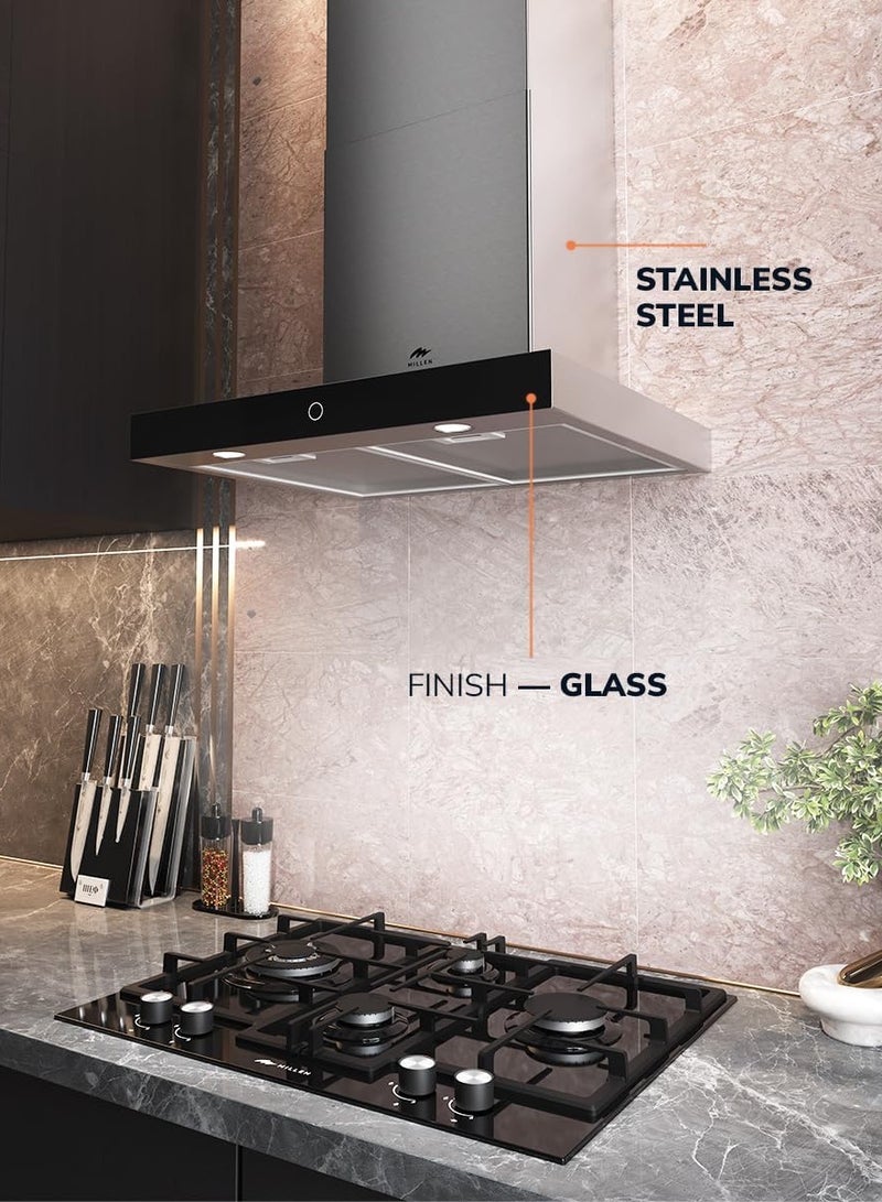 ميلين 60cm Range Hood Silver/Black , 3 Years Warranty MKH 605 IX Stainless Steel - Image 5