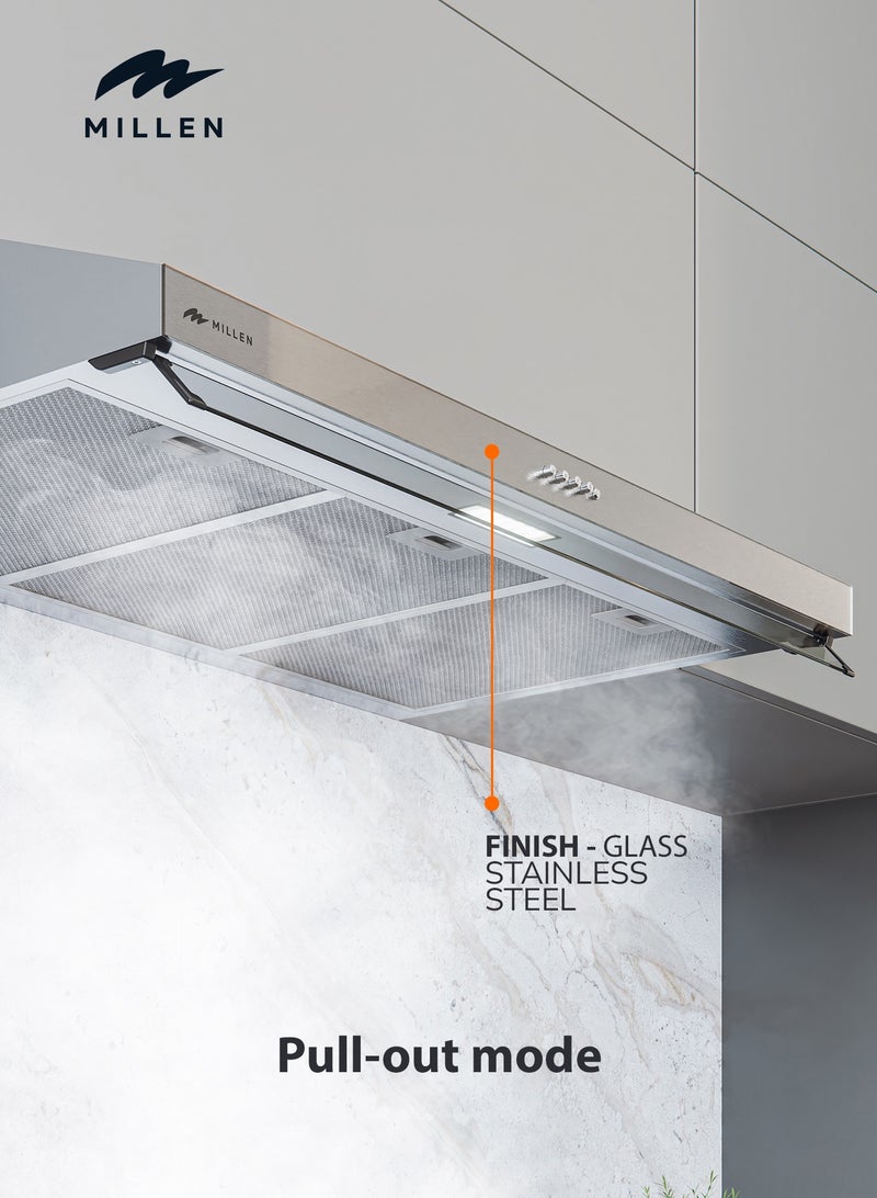ميلين 90cm Under Cabinet Stainless Steel Range Hood , 3 Year Warranty 80 W MKH 903 IX Stainless Steel - Image 4