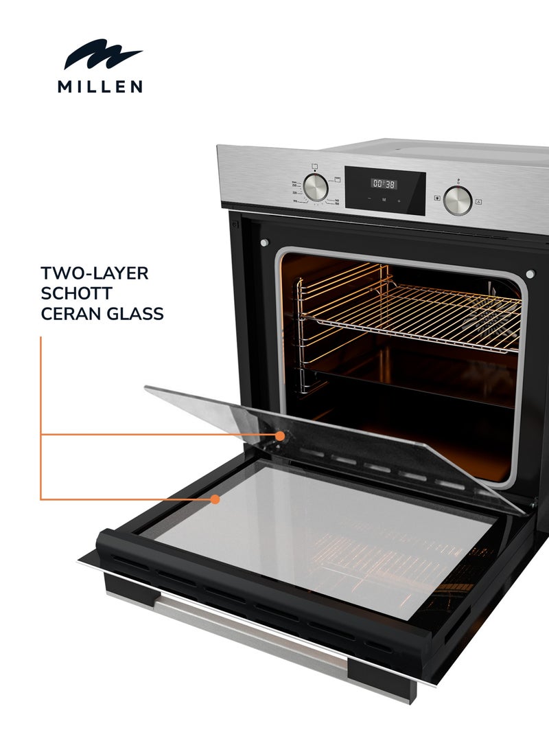 ميلين فرن غاز مدمج 60 سم، 69 لتر - ضمان 3 سنوات، زجاج ألماني مزدوج SCHOTT - Image 5