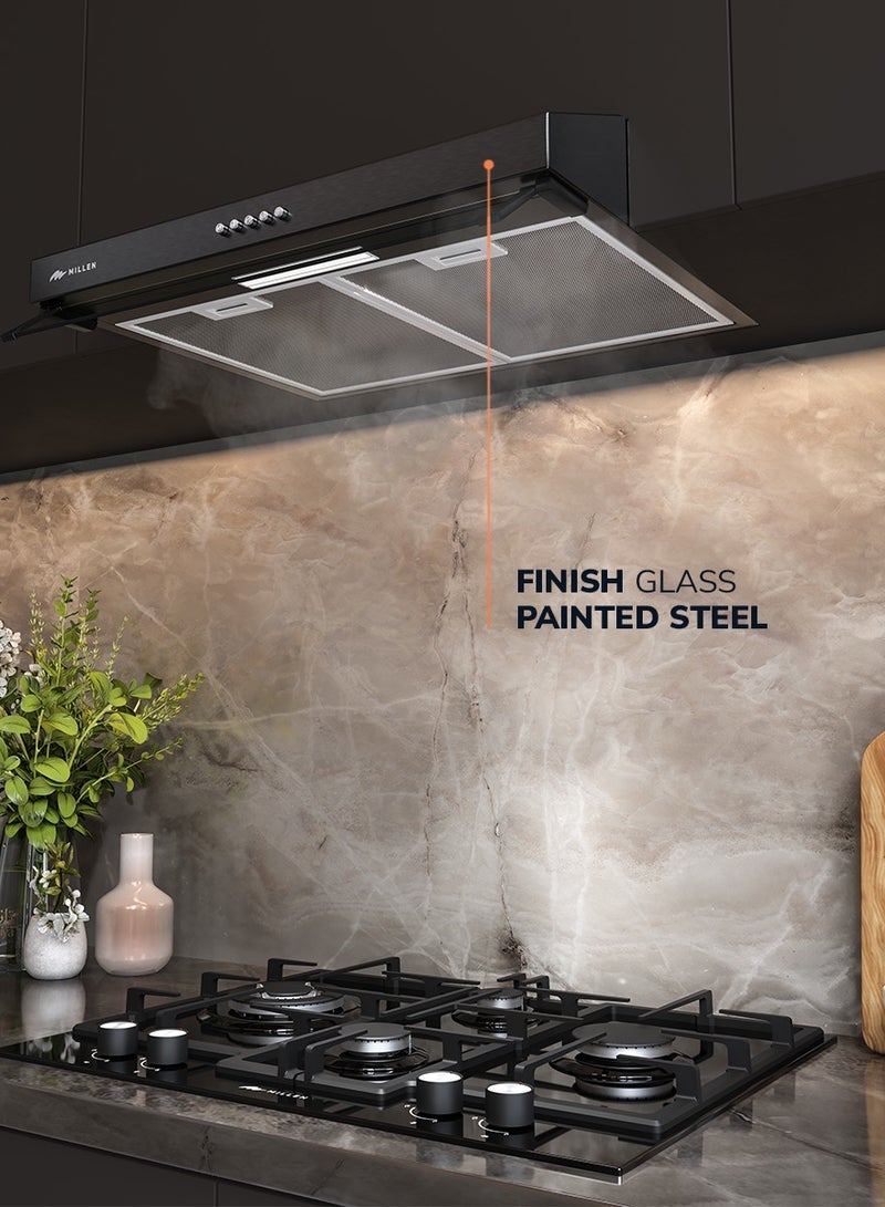 ميلين شفاط هواء أسود تحت الخزانة 60 سم، ضمان 3 سنوات - Image 5