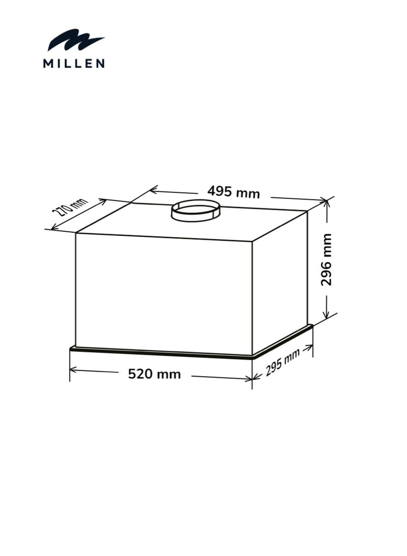 ميلين 52 cm Built-In Range Hood - Elegance and Efficiency Redefined, 3 Y Warranty, Filters Included MBKHG 6001 BL Black - Image 5