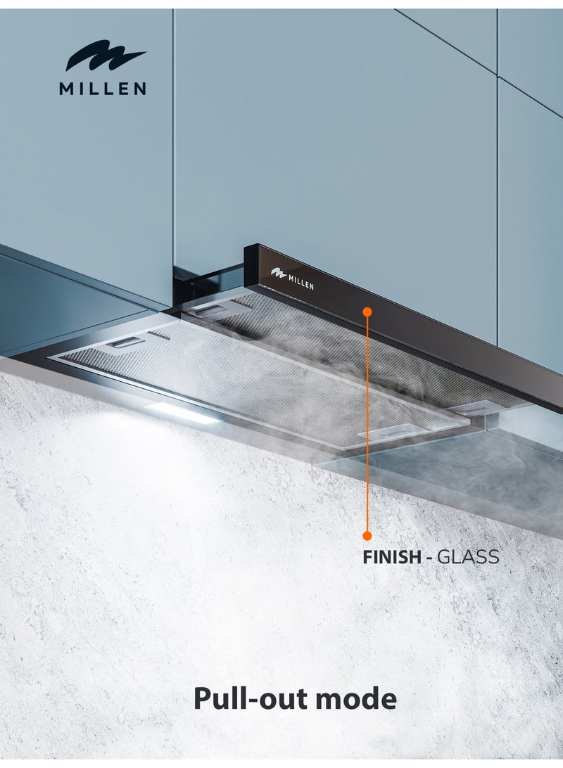 ميلين 60cm Telescopic Hood – 3 Years Warranty, Filters Included 130 W MBKHSG 6001 BL black - Image 5