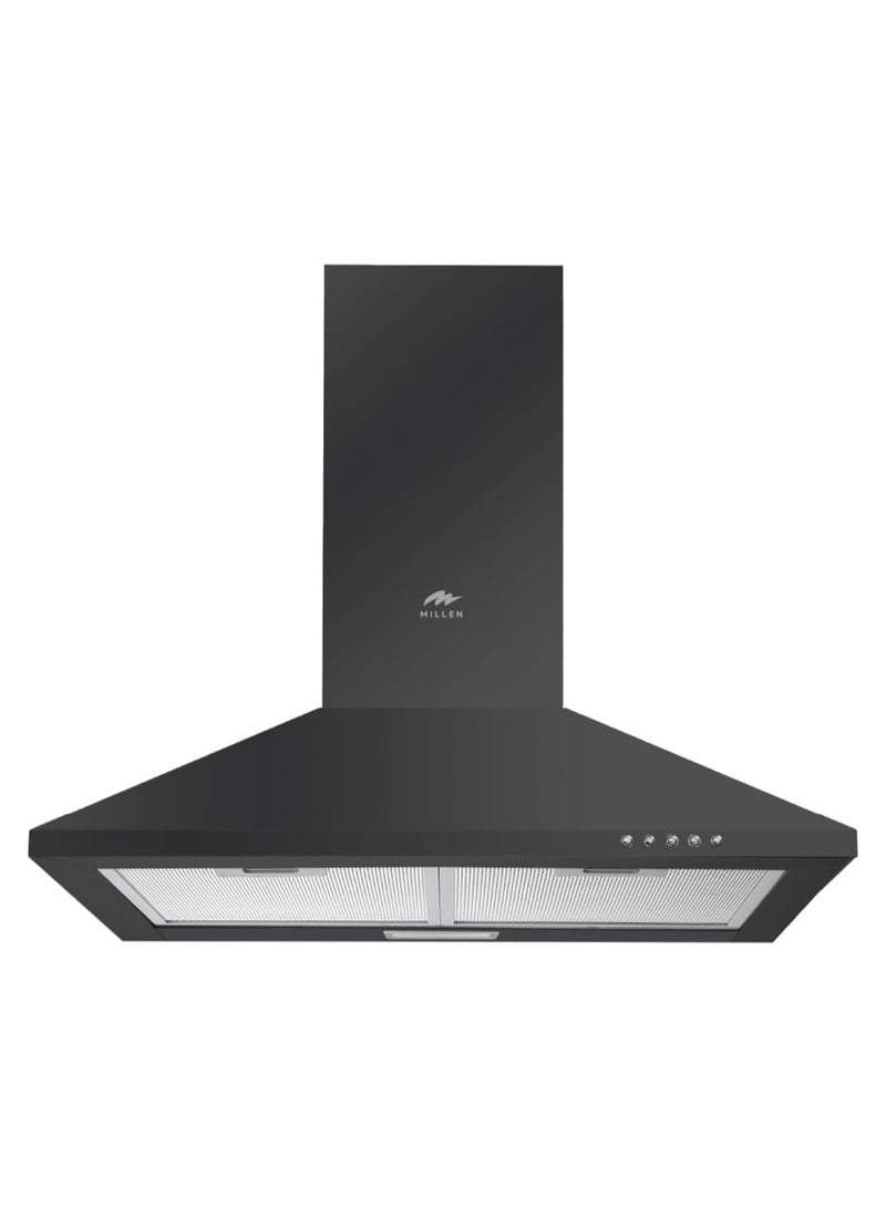 ميلين 60cm Black Chimney Range Hood , 3 Years Warranty MKH 604 BL Black - Image 2