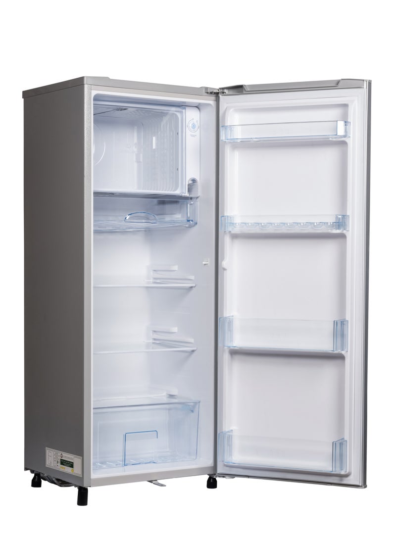 ستار تراك 250L Gross / 178L Net capacity Single Door Refrigerator, Lock and Key, Led Light, Glass Shelf, Fridge Basket, Adjustable Thermostat, Adjustable Feet, R600a, Manual Defrost, Hinged Single Door, Dark Grey, ST-FRG-250L RF ST-FRG-250L Grey - Image 2