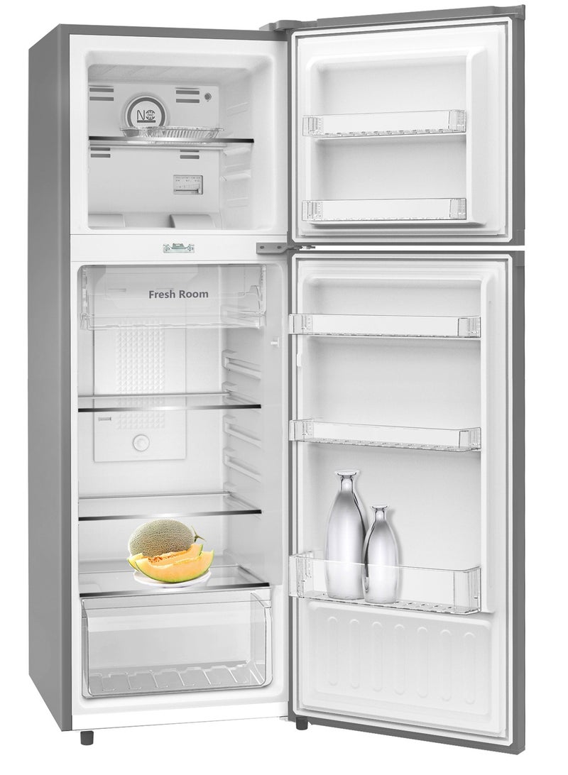 STAR TRACK 260L Gross / 189L Net Capacity, Compact No Frost Double Door Refrigerator with Adjustable Shelf, Freezer, LED Light, Transparent Crisper, Low Noise Operation, Lock & Key, Energy Efficient – ST-FRG-260NSKE Silver ST-FRG-260NSKE Silver - Image 2