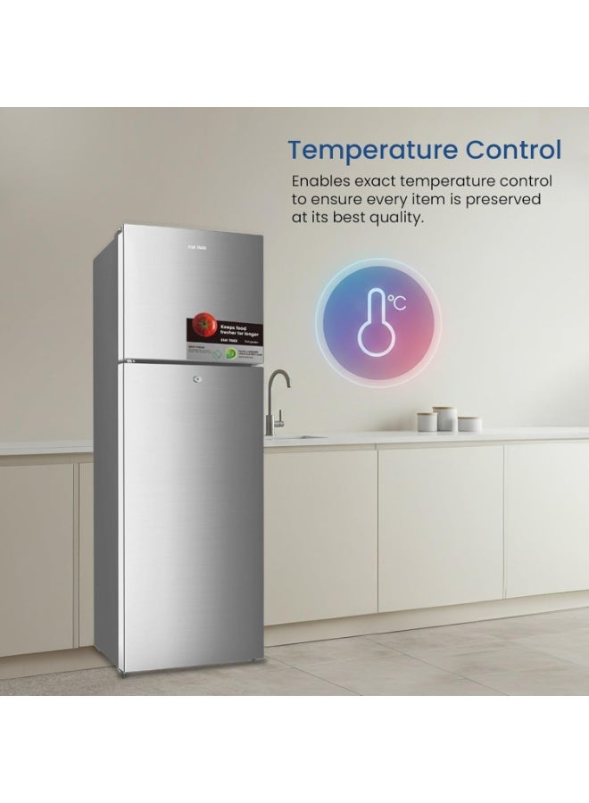 STAR TRACK 260L Gross / 189L Net Capacity, Compact No Frost Double Door Refrigerator with Adjustable Shelf, Freezer, LED Light, Transparent Crisper, Low Noise Operation, Lock & Key, Energy Efficient – ST-FRG-260NSKE Silver ST-FRG-260NSKE Silver - Image 4