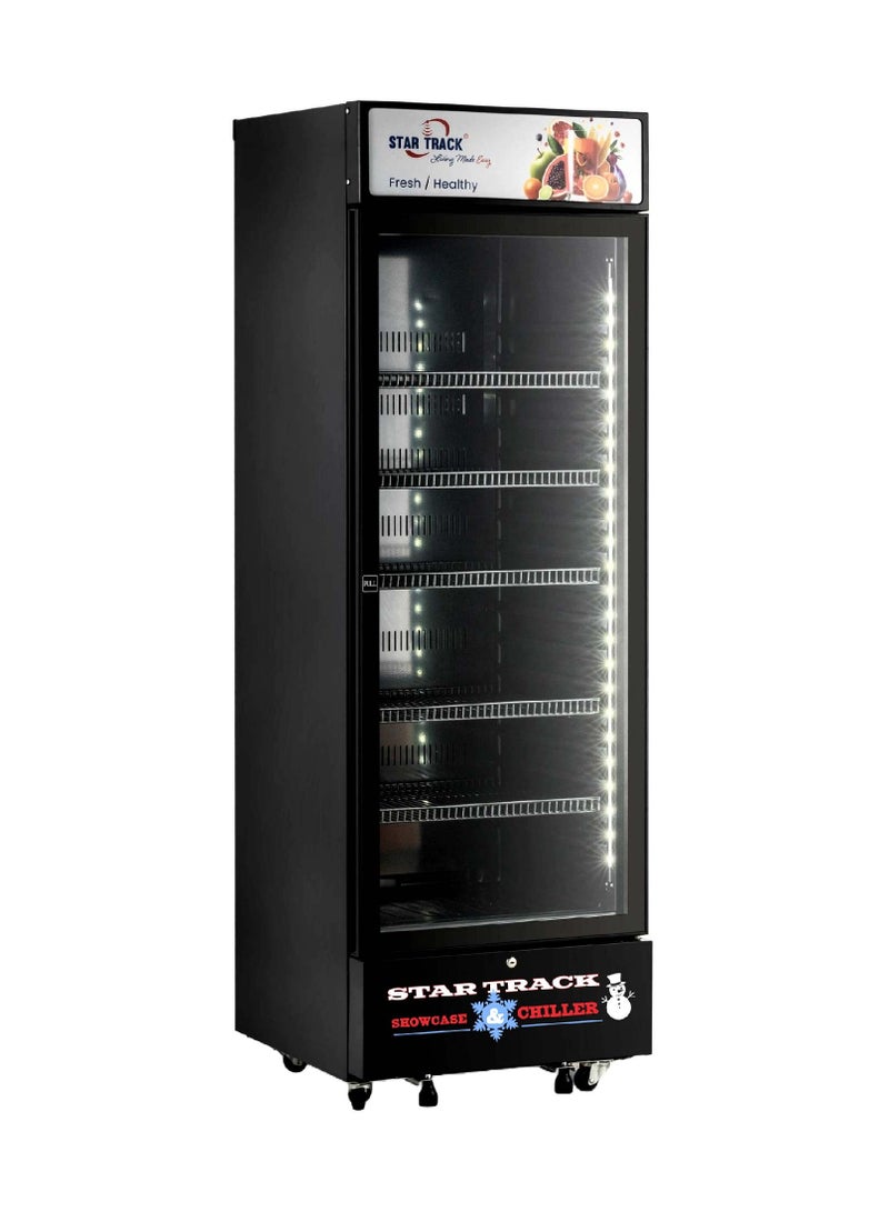 STAR TRACK 350L Showcase Chiller – Adjustable Shelves, LED Lighting, No Frost, and Easy Mobility 350 L 220 kW ST-BCH350L Black - Image 1