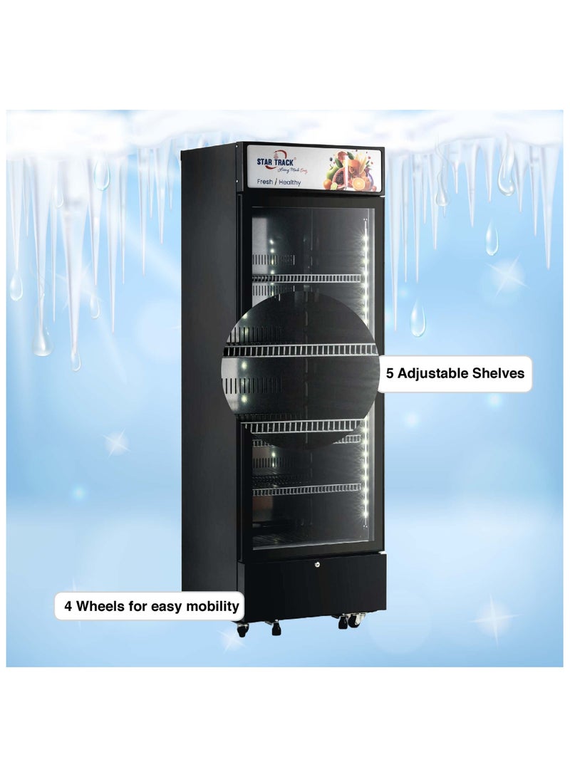 STAR TRACK 350L Showcase Chiller – Adjustable Shelves, LED Lighting, No Frost, and Easy Mobility 350 L 220 kW ST-BCH350L Black - Image 3