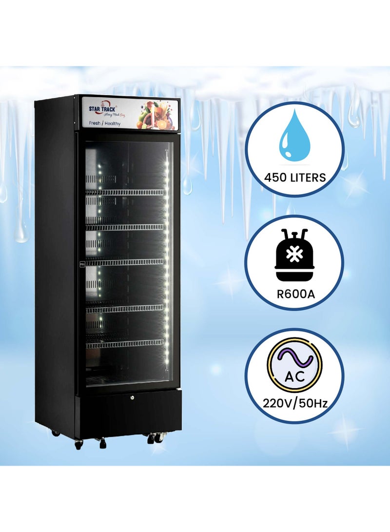 STAR TRACK 350L Showcase Chiller – Adjustable Shelves, LED Lighting, No Frost, and Easy Mobility 350 L 220 kW ST-BCH350L Black - Image 2