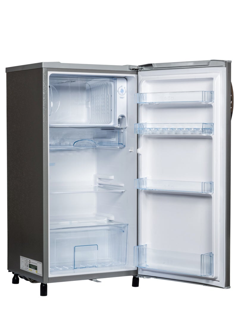 STAR TRACK 210L Gross / 150L Net capacity Single Door Refrigerator, Lock and Key, Led Light, Glass Shelf, Fridge Basket, Adjustable Thermostat, Adjustable Feet, R600a, Manual Defrost, Hinged Single Door, Dark Grey, ST-FRG-210L ST-FRG-210L grey - Image 2