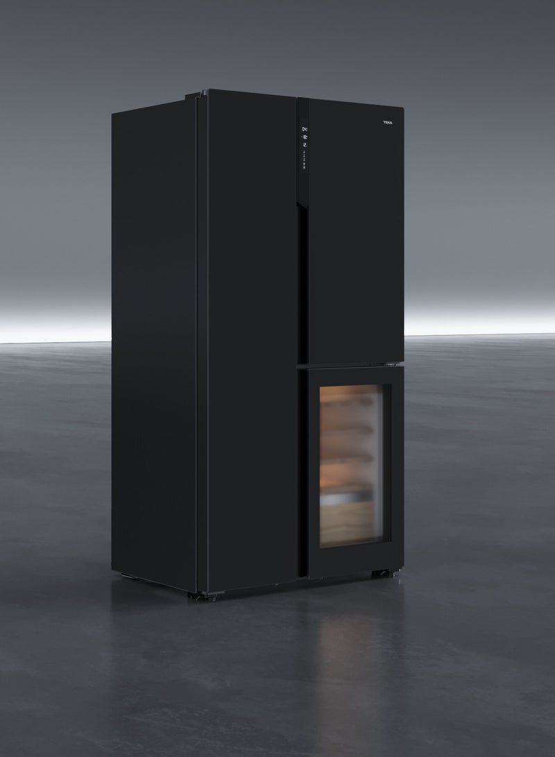 TEKA Full No-Frost 548 Litres Side by Side Refrigerator with Wine/Beverage Cooler "Inverter Motor, Electronic Adjustable Thermostat, LED illumination" Built-in/Freestanding Installation RLF 85950 GBK 210 W 113430074 Black - Image 5