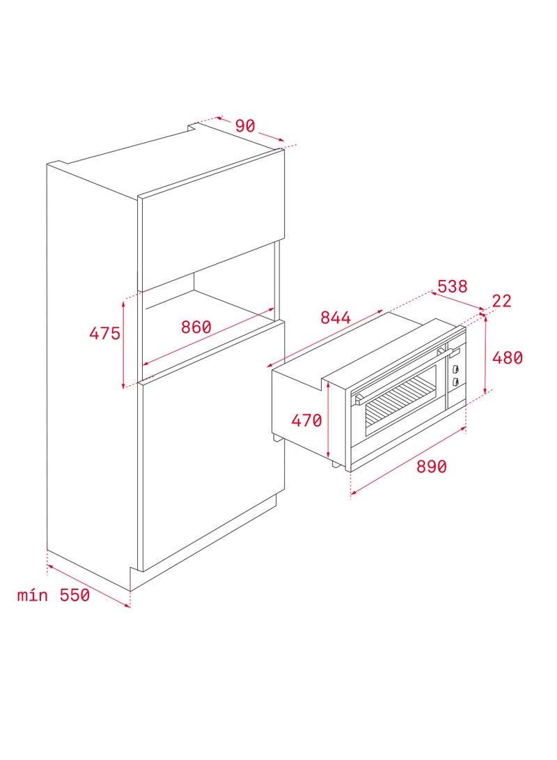 TEKA Built-in 90 cm SurroundTemp Multifunction Oven with HydroClean System, 9 Cooking Functions, 91 Litres Capacity HLF 940 41592226 Black - Image 5