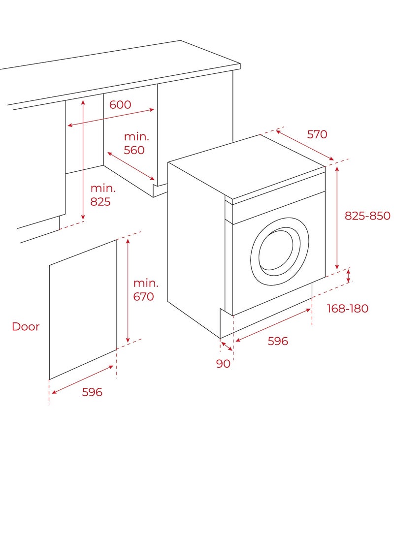 تيكا تكا LSI5 1481 EU EXP غسالة ومجفف مدمجة 60 سم، سعة الغسيل 8 كجم، سعة التجفيف 5 كجم، 13 برنامج غسيل، 2 برنامج تجفيف. - Image 2