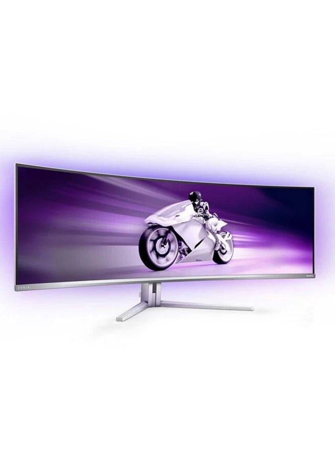 فيليبس Evnia 49M2C8900L DQHD OLED Curved Gaming Monitor 144Hz 0.03ms, FreeSync Prem Pro (5120 x 1440) HDMI 2.1 DisplayPort 1.4 USB-C USB Hub White  - Image 1