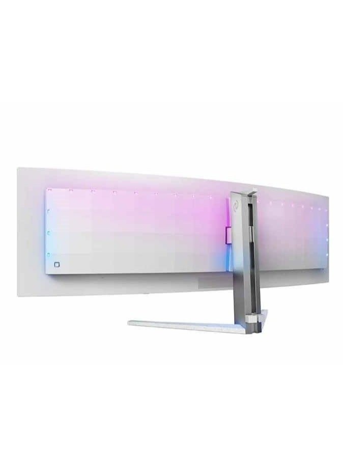 فيليبس Evnia 49M2C8900L DQHD OLED Curved Gaming Monitor 144Hz 0.03ms, FreeSync Prem Pro (5120 x 1440) HDMI 2.1 DisplayPort 1.4 USB-C USB Hub White  - Image 3