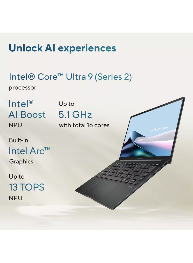 ASUS Zenbook 14 OLED Laptop With 14-Inch FHD Touchscreen Display, Core Ultra 9 285H Series 2 Processor/32GB RAM/1TB SSD/Intel Arc Graphics/Windows 11 Home English Eclipse Gray  - Image 3