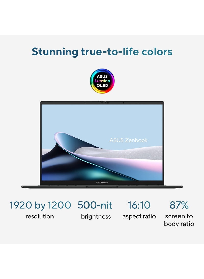 ASUS Zenbook 14 OLED Laptop With 14-Inch FHD Touchscreen Display, Core Ultra 9 285H Series 2 Processor/32GB RAM/1TB SSD/Intel Arc Graphics/Windows 11 Home English Eclipse Gray  - Image 2