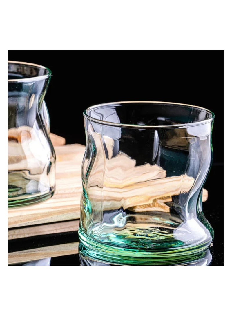 باساباتشي طقم أكواب  أمورف أولد فاشن - ٤ أكواب - سعة ٣٤٠ مل - اللون الأخضر - صناعة تركية - Image 5