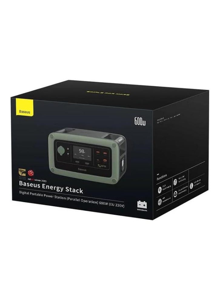 بيسوس 180000 mAh Energy Stack Digital Portable Power Station (Parallel Operation) 600W (EU 220V) Forest - green - Image 5