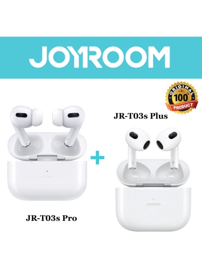 JOYROOM T03S Pro & T03S Plus – Premium Wireless Earbuds with Noise Reduction, Deep Bass, Long Battery Life & Touch Controls White 