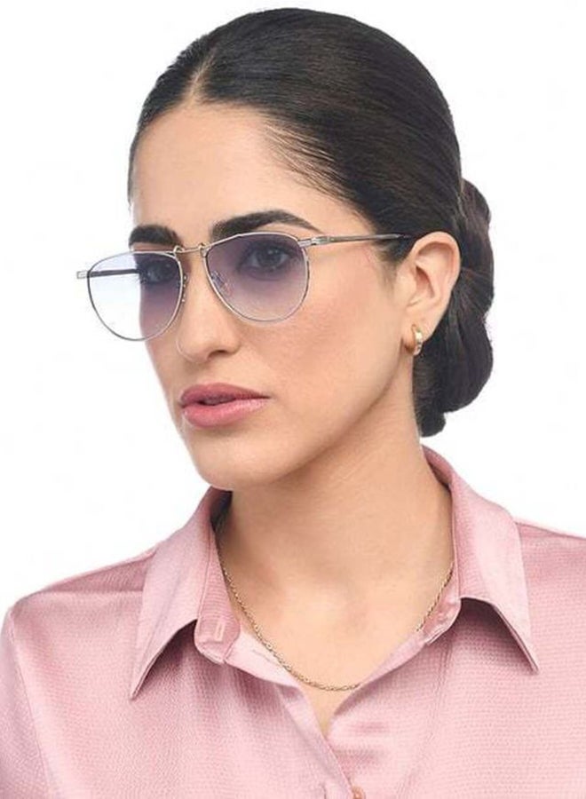 فينسينت تشيس Vincent Chase By Lenskart | Silver Blue Full Rim Pilot | Economic Range | Branded Latest and Stylish Sunglasses | 100% UV Protected | Men & Women | Medium | VC S15804  - Image 4
