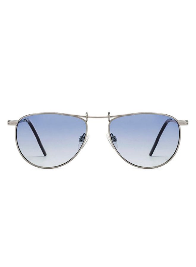فينسينت تشيس Vincent Chase By Lenskart | Silver Blue Full Rim Pilot | Economic Range | Branded Latest and Stylish Sunglasses | 100% UV Protected | Men & Women | Medium | VC S15804  - Image 2
