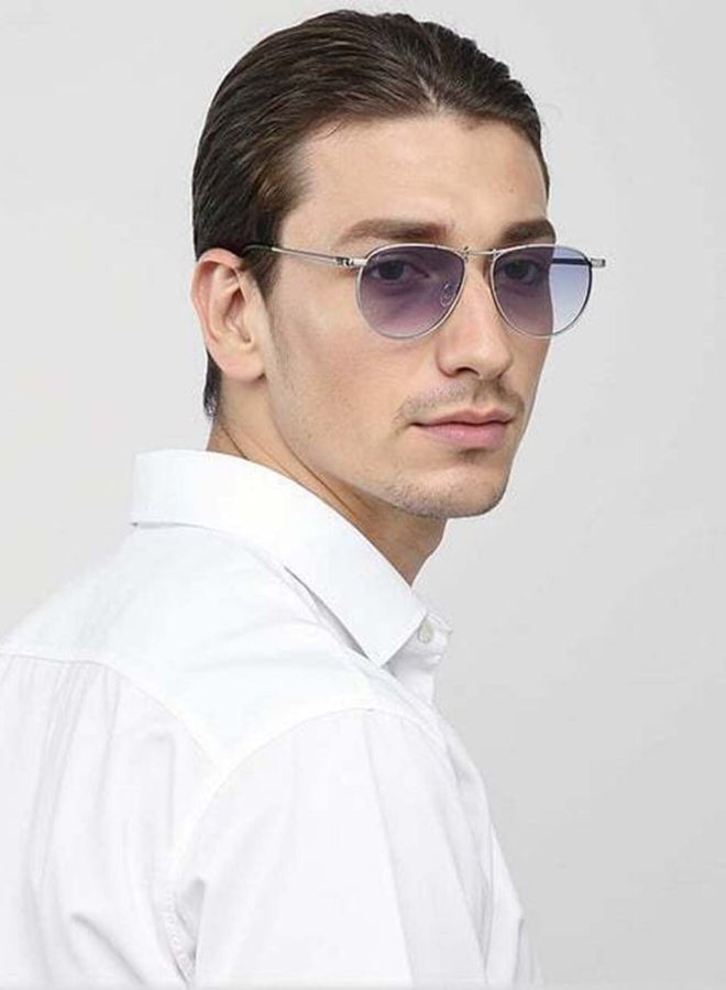 فينسينت تشيس Vincent Chase By Lenskart | Silver Blue Full Rim Pilot | Economic Range | Branded Latest and Stylish Sunglasses | 100% UV Protected | Men & Women | Medium | VC S15804  - Image 3