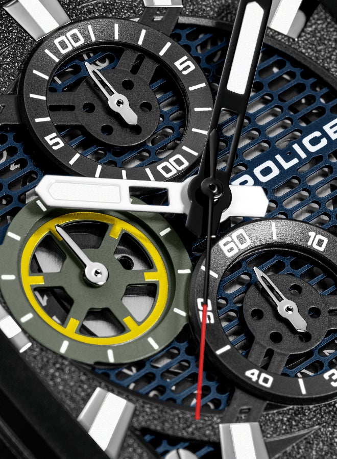 بوليس ساعة كرونوغراف كلوت أوكتت مع 8 أحزمة قابلة للتبديل - Image 4