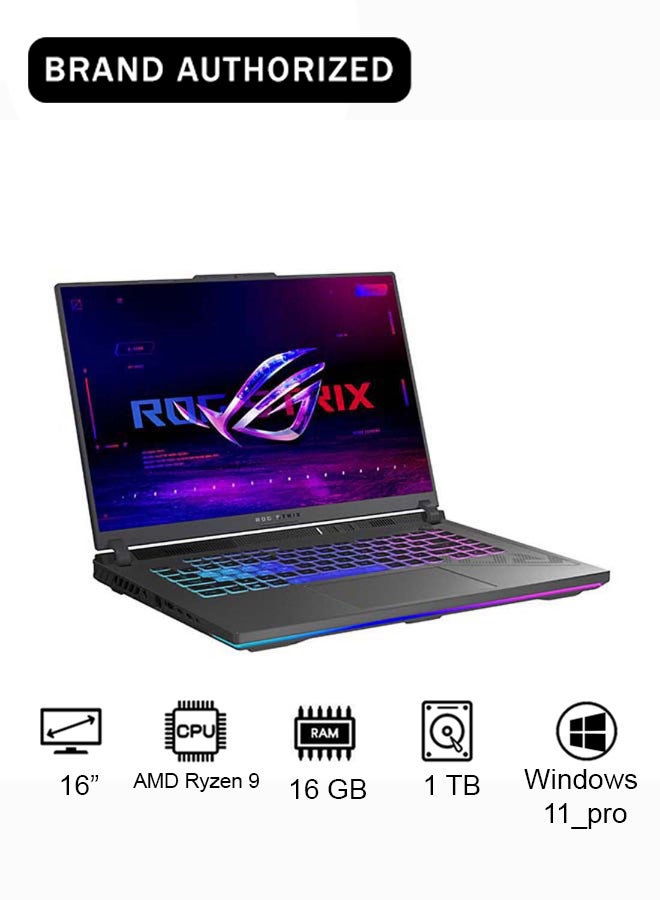 أسوس ROG Strix Laptop With 16-inch 2.5K WQXGA (2560x1600) Display 240Hz, AMD Ryzen 9 8940HX Processor/16GB RAM DDR5/1TB SSD/8GB NVIDIA GeForce RTX 5060 Graphics/Windows 11 Pro/ English/Arabic Eclipse Gray - Image 1