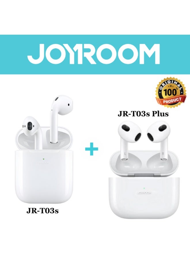 JOYROOM T03S & T03S Plus – True Wireless Earbuds with Deep Bass, Touch Control, Long Battery Life & Compact Charging Case White - Image 1
