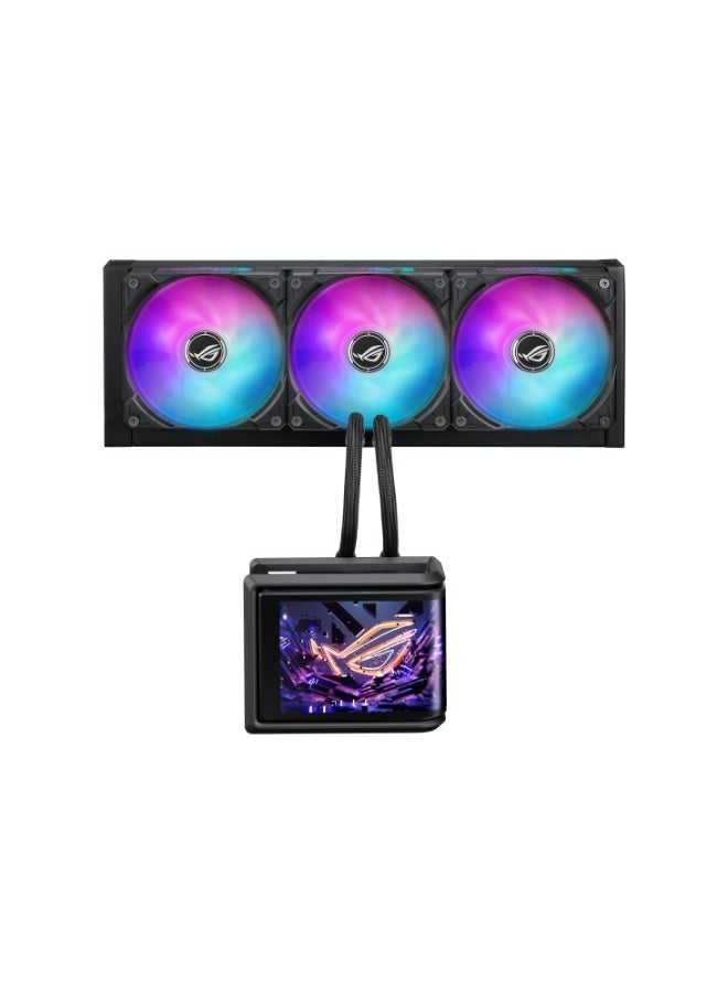 ASUS ROG Ryuo IV SLC 360 ARGB AIO Liquid CPU Cooler, 360mm, 6.67" 2K Curved AMOLED Display, 3x ARGB Fans, 3200 RPM Pump, LGA1700/1851, AM4/AM5, Black | 90RC0151-B0EAY0  - Image 2