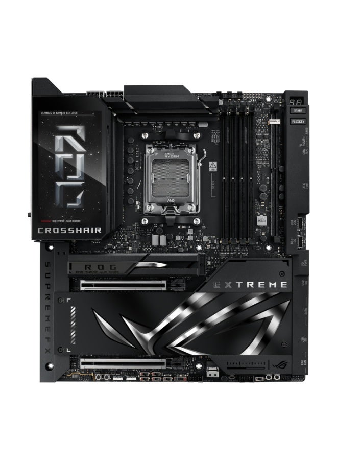 ASUS ROG Crosshair X870E Extreme E-ATX AM5 Motherboard, DDR5-8200+ (4x DIMM, 256GB), PCIe 5.0 x16 GPU & M.2 Slots (5 Total), Dual LAN (10GbE + 5GbE), WiFi 7, USB4 (2x 40Gbps), USB 3.2 Gen 2x2 Front Panel (60W QC4+ Charging), AI Cache Boost, LN2 OC Tools, SupremeFX 7.1 Audio, 5” LCD LiveDash Display, Q-Release, SlimSAS, Aura Sync RGB | 90MB1LB0-M0EAY0  - Image 2