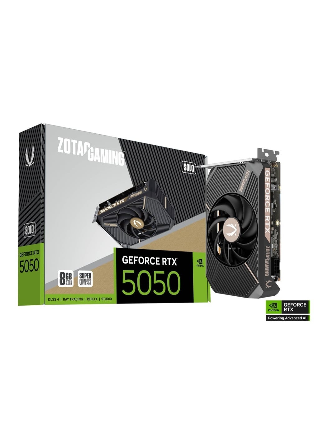 ZOTAC GAMING GeForce RTX 5050 SOLO 8GB GDDR6 PCIe 5.0 x8 Graphics