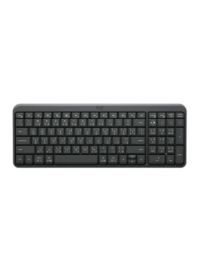 Logitech K250 Bluetooth Compact Wireless Keyboard with Numpad, Spill-Resistant, Long Battery Life (12 Months), Multi-OS Support (Windows/Mac/iPadOS/Android/ChromeOS), Silent Deep Profile Keys, Recycled Plastic, Lightweight, 920-013463 Graphite  - Image 1