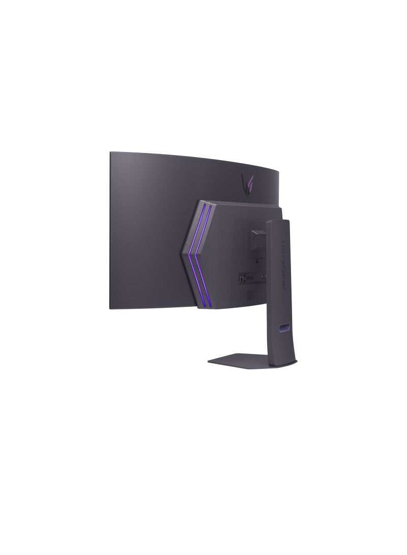 LG UltraGear 45GX90SA-B 45" Curved OLED Gaming Monitor, 3440x1440 WQHD, 240Hz, 0.03ms Response, HDR True Black 400, NVIDIA G-SYNC & AMD FreeSync Premium, webOS Smart TV, HDMI 2.1, USB-C PD 65W, DCI-P3 98.5%, AI Picture & Sound | 45GX90SA-B black  - Image 4