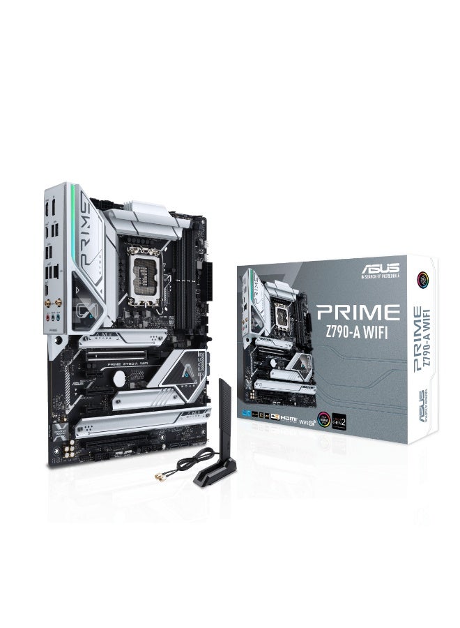 ASUS Prime Z790-A WiFi ATX Motherboard, Intel LGA 1700 Socket, DDR5, PCIe 5.0, 4x M.2, Wi-Fi 6E, 2.5Gb LAN, USB 3.2 Gen2x2 Type-C, Thunderbolt 4 Header, AI Cooling, RGB | 90MB1CS0-M0EAY0 - Image 1