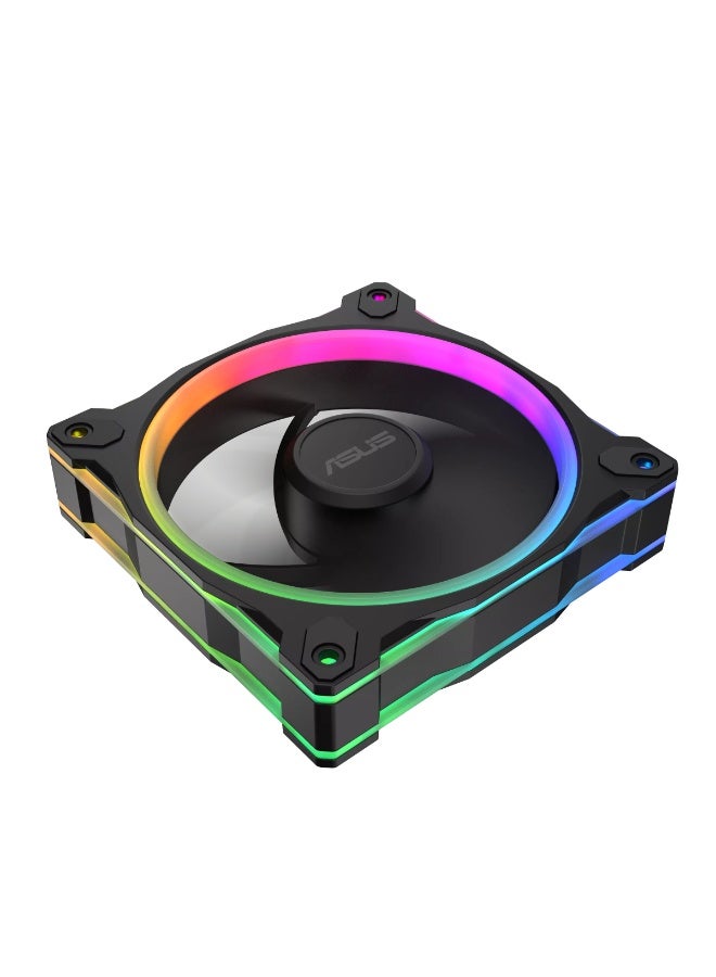 ASUS Prime MR120 ARGB 120mm Case Fan, Dual-Sided 20 Addressable RGB LEDs, 1600 RPM PWM, 58 CFM Airflow, 1.7 mm H₂O Static Pressure, Ultra-Quiet 21 dB(A), 28mm Thick, Aura Sync Compatible, Single Pack, Black | 90DA00I0-B09000  - Image 5