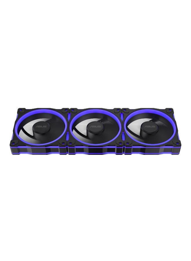 ASUS Prime MR120 ARGB Reverse Fan Triple Pack, 120mm Sleeve Bearing Case Fans, 1600 RPM ±10%, 58 CFM Airflow, 1.38 mm H₂O Static Pressure, Ultra-Quiet 23 dB(A), Dual-Layer Addressable RGB with 20 LEDs, Aura Sync Compatible, 12V, Black | 90DA00L0-B09020  - Image 4
