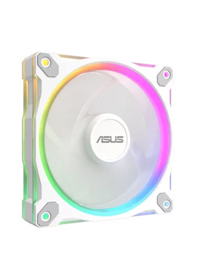 ASUS Prime MR120 ARGB Reverse 120mm PC Cooling Fan, 1600 RPM, 58 CFM Airflow, 1.38 mm H₂O Static Pressure, 23 dB(A) Noise Level, Sleeve Bearing, 20 Addressable RGB LEDs with Aura Sync, Extra-Thick 28mm Frame, White | 90DA00I3-B09000  - Image 5