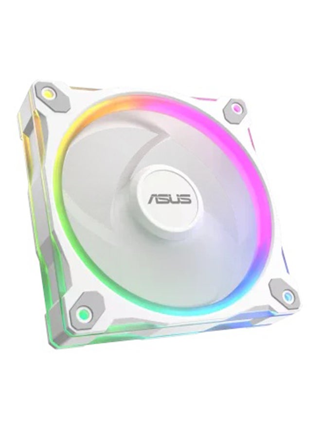 ASUS Prime MR120 ARGB Reverse 120mm Fan, Dual-Sided Addressable RGB, 1600 RPM PWM, 58 CFM Airflow, 1.38 mm H₂O Static Pressure, Low Noise 23 dB(A), Sleeve Bearing, Aura Sync Compatible, White | 90DA00L3-B09000  - Image 2