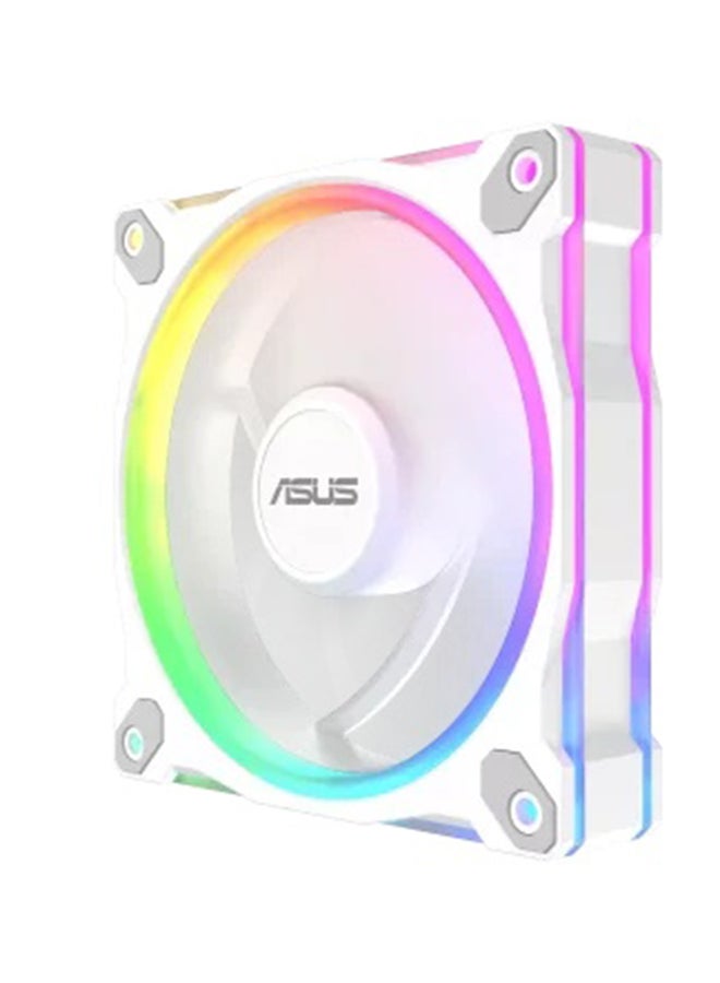 ASUS Prime MR120 ARGB Reverse 120mm Fan, Dual-Sided Addressable RGB, 1600 RPM PWM, 58 CFM Airflow, 1.38 mm H₂O Static Pressure, Low Noise 23 dB(A), Sleeve Bearing, Aura Sync Compatible, White | 90DA00L3-B09000  - Image 4
