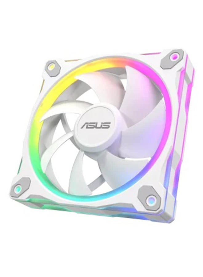 ASUS Prime MR120 ARGB Reverse 120mm Fan, Dual-Sided Addressable RGB, 1600 RPM PWM, 58 CFM Airflow, 1.38 mm H₂O Static Pressure, Low Noise 23 dB(A), Sleeve Bearing, Aura Sync Compatible, White | 90DA00L3-B09000  - Image 3