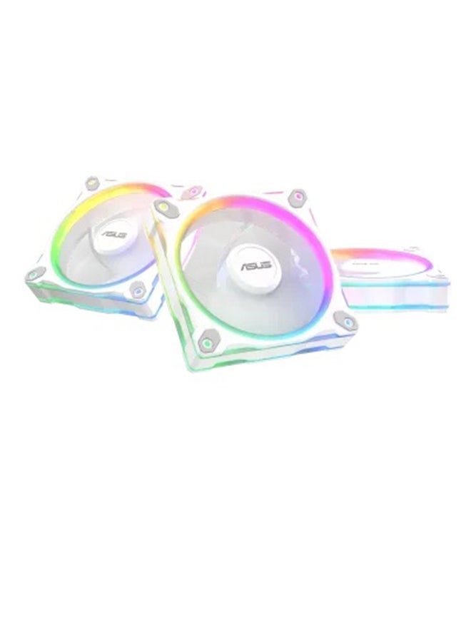 ASUS Prime MR120 ARGB Reverse Fan Triple Pack, 120mm PWM Fans, 28mm Thick Frame, 58 CFM Airflow, 1.38 mm H₂O Static Pressure, 1600 RPM, 23 dB(A) Noise, Dual-Sided 20-LED ARGB Lighting, Aura Sync Compatible, Reverse Blade Design, White | 90DA00L3-B09020  - Image 2