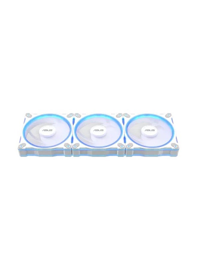 ASUS Prime MR120 ARGB Reverse Fan Triple Pack, 120mm PWM Fans, 28mm Thick Frame, 58 CFM Airflow, 1.38 mm H₂O Static Pressure, 1600 RPM, 23 dB(A) Noise, Dual-Sided 20-LED ARGB Lighting, Aura Sync Compatible, Reverse Blade Design, White | 90DA00L3-B09020  - Image 4
